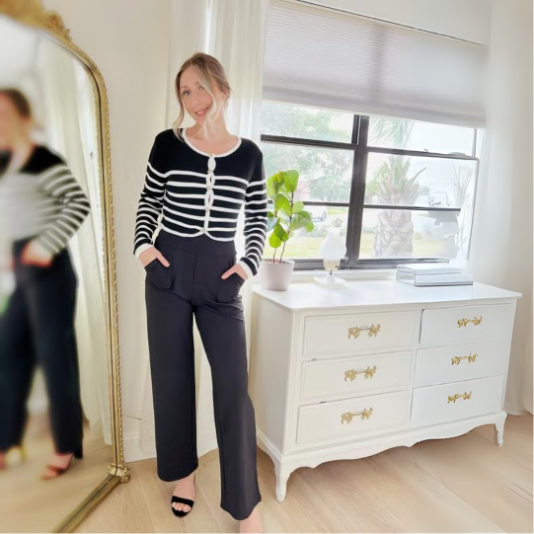 Natalia | Spodnie z wysokim stanem i szerokimi nogawkami