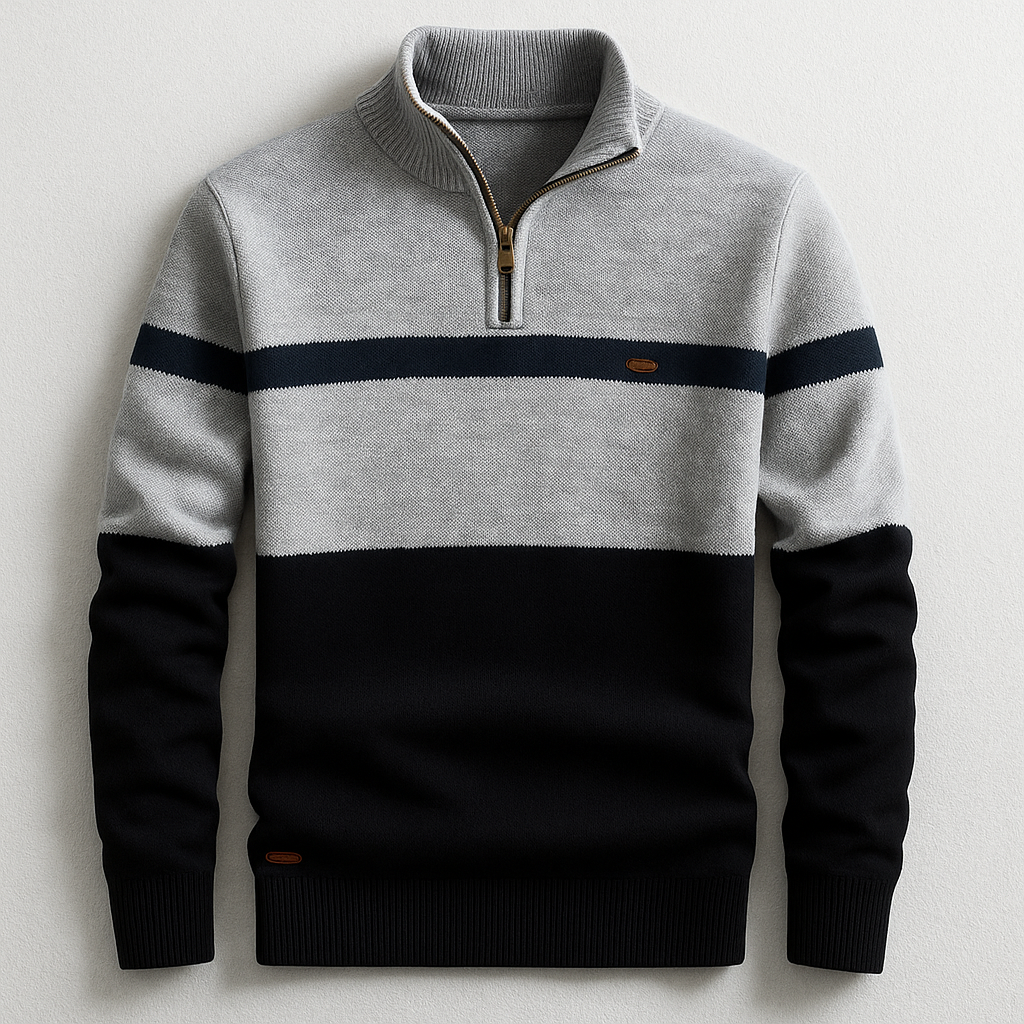 Elston | Bawełniany Sweter Quarter-Zip