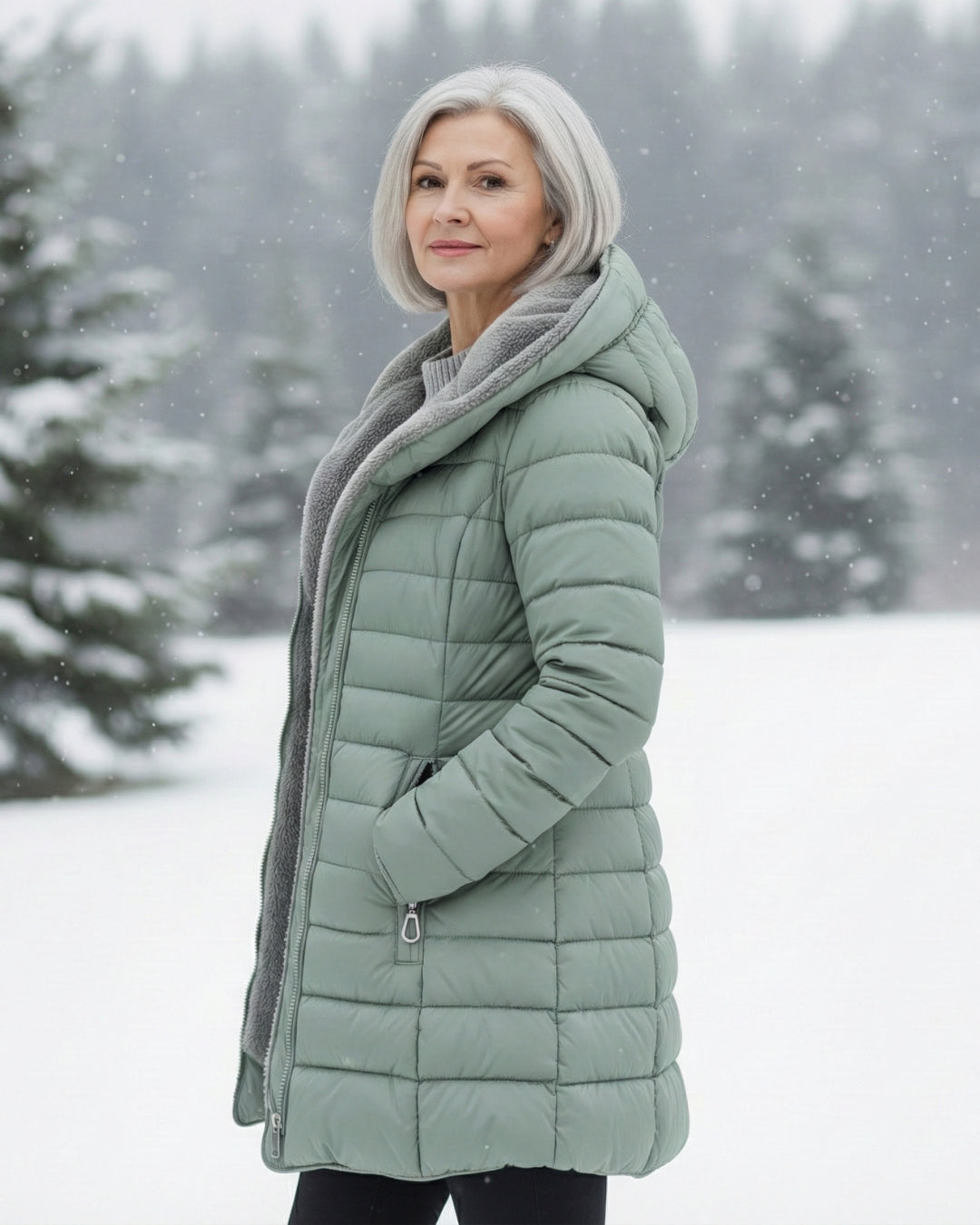 Julia | Pikowany płaszcz z podszewką z polaru