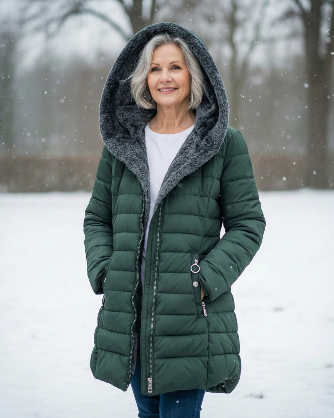 Julia | Pikowany płaszcz z podszewką z polaru