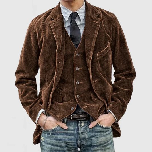 Ludosław | Klasyczna Kurtka i Kamizelka w Stylu Vintage