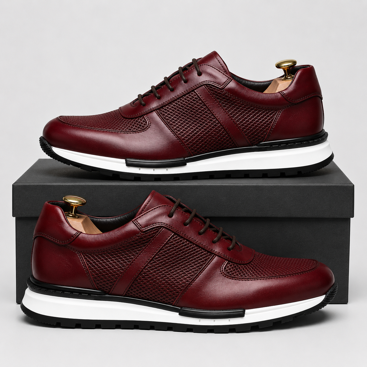 David | Polerowane Skórzane Sneakersy