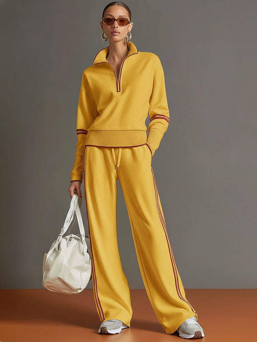 Marietta – bluza i spodnie z szerokimi nogawkami