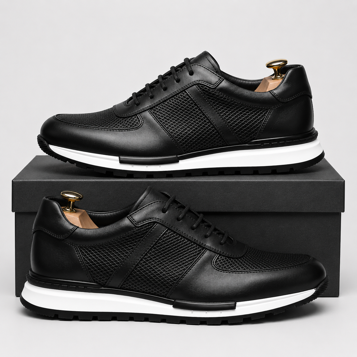David | Polerowane Skórzane Sneakersy
