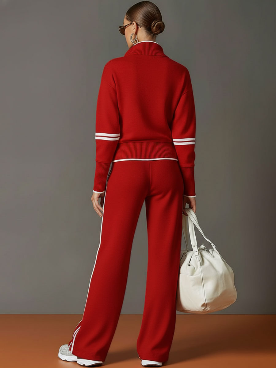 Marietta – bluza i spodnie z szerokimi nogawkami