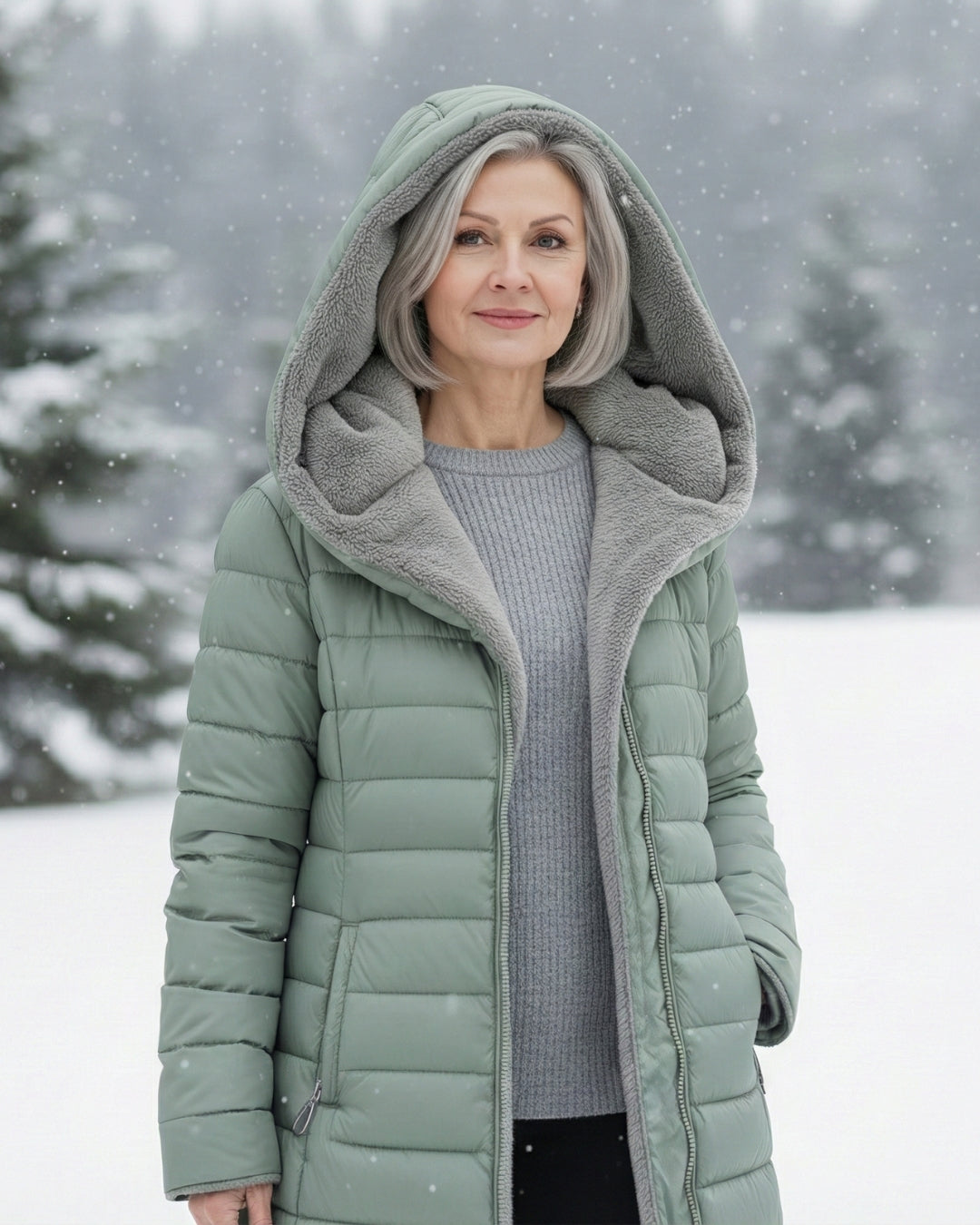 Julia | Pikowany płaszcz z podszewką z polaru