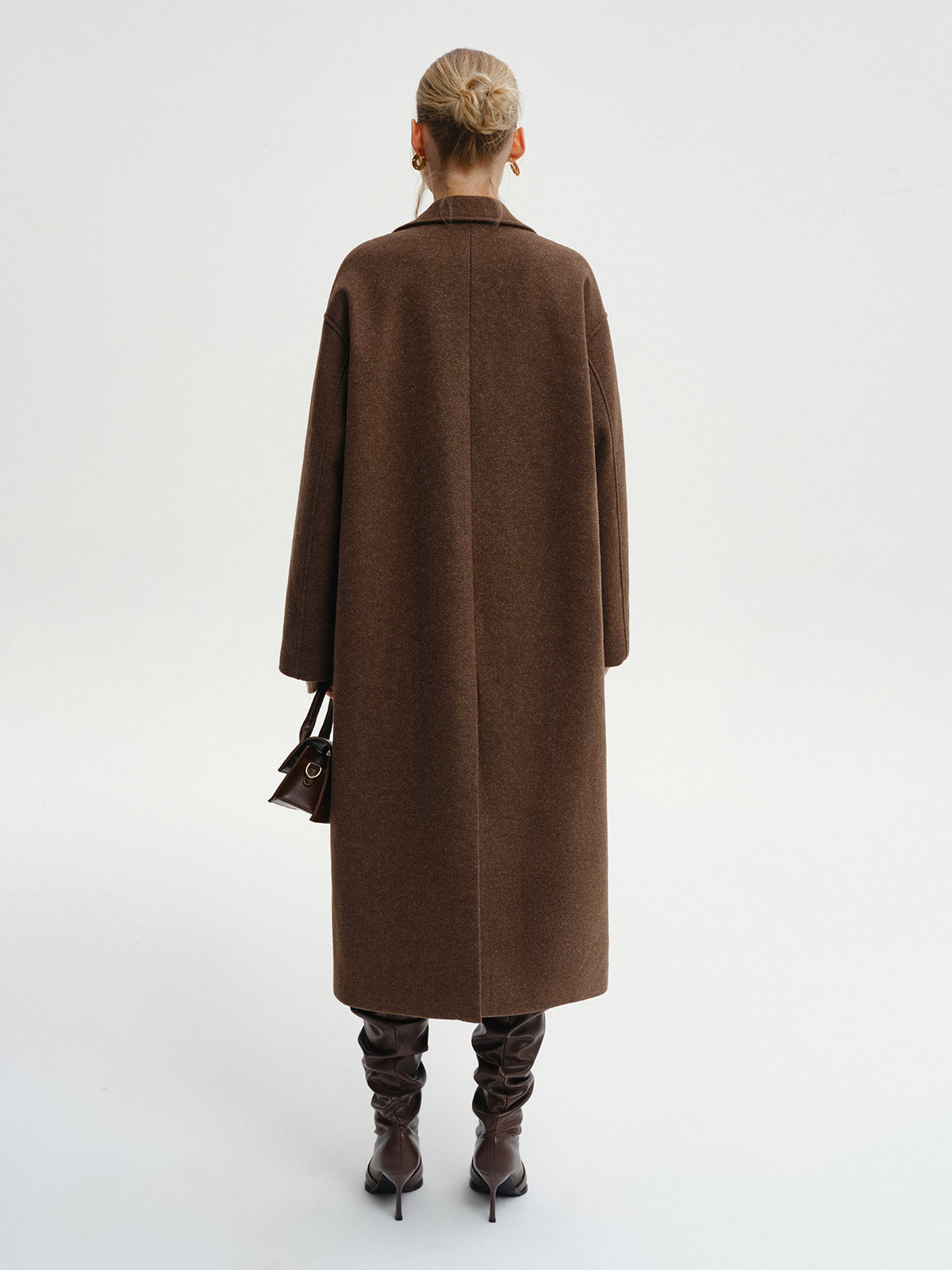 Halina – długi płaszcz tweedowy oversize