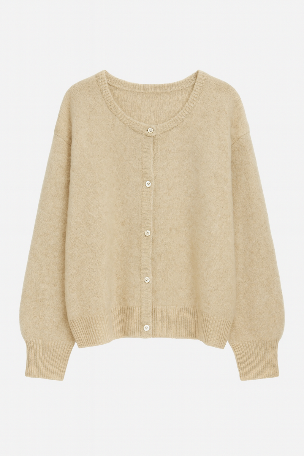 Kardigan z Miękkiej Dzianiny | Luźny Krój | Zapięcie na Guziki