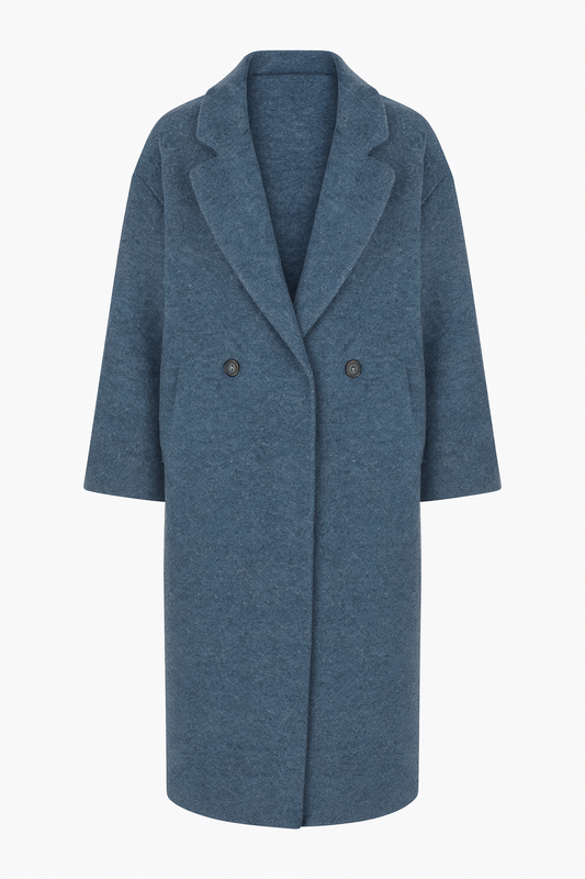 Płaszcz Damski Oversize | Miękka Wełniana Tkanina | Minimalistyczny Styl | Na Jesień i Zimę