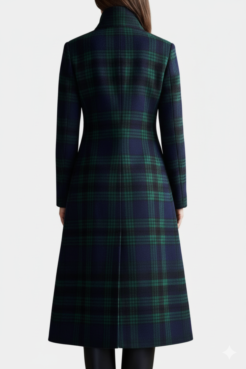 Elżbieta – elegancki płaszcz w kratę