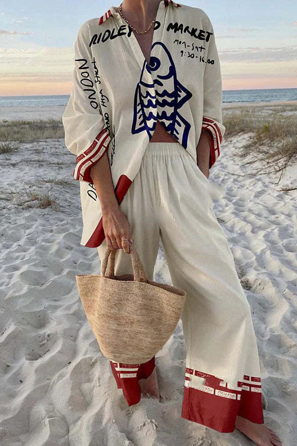 SILVIA | Elegancki Zestaw Wzorzystych Ubrań