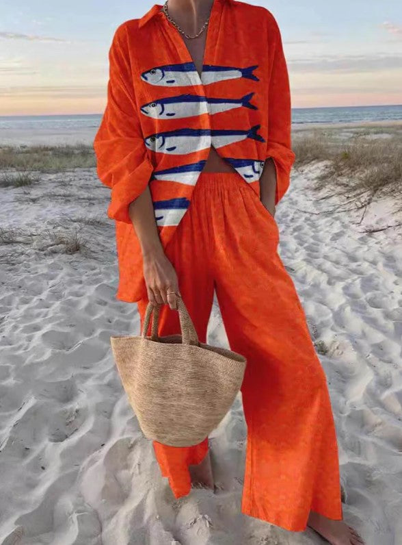 SILVIA | Elegancki Zestaw Wzorzystych Ubrań